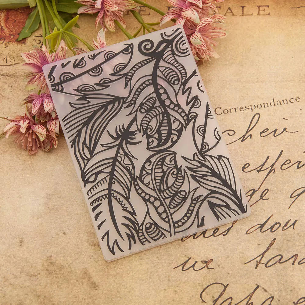 Пластиковый фон с листьями для оформления открыток скрапбукинга художественных