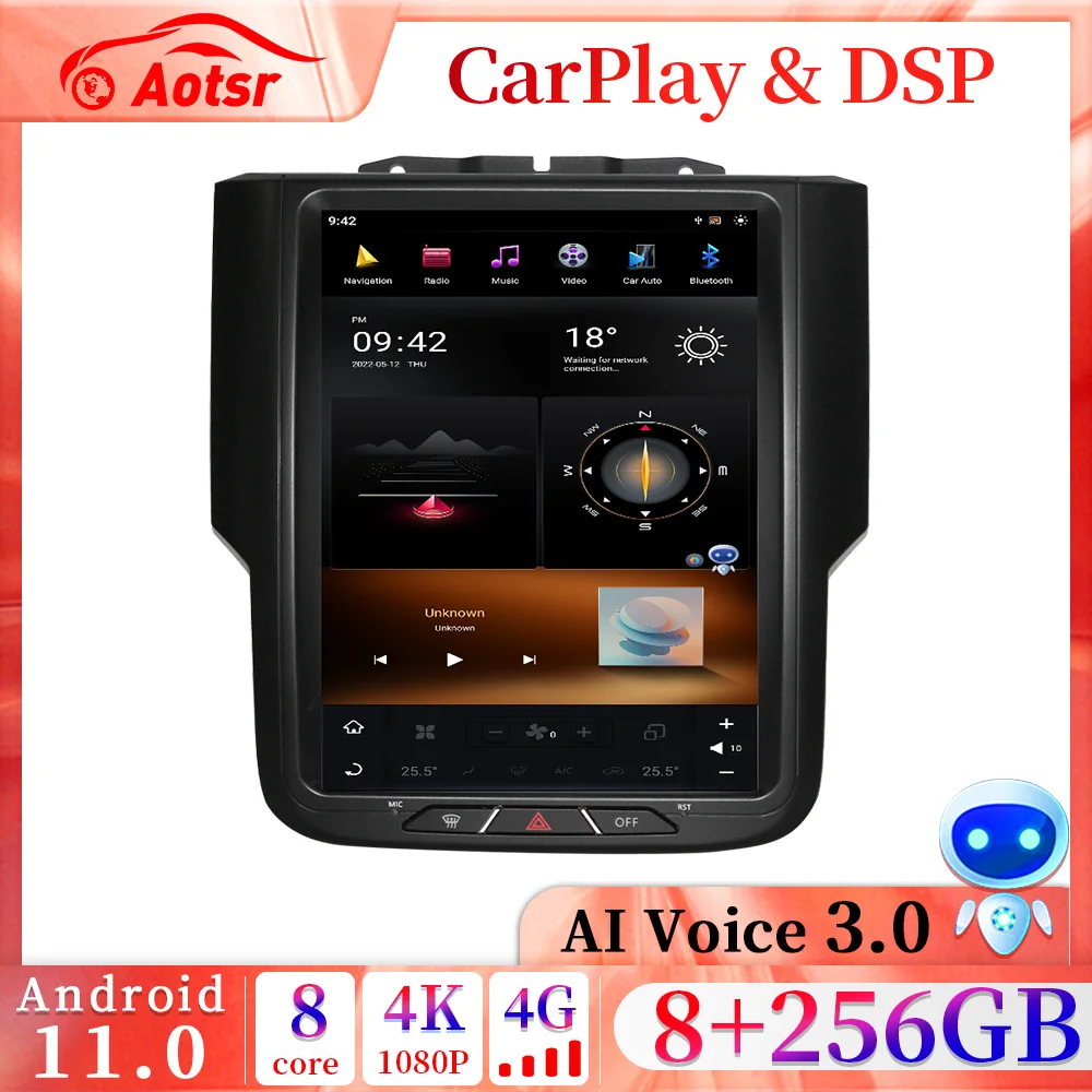 

2 din Android 11 CarPlay Qualcomm Snapdragon 665 Car Radio For Dodge Ram 1500 2013-2017 GPS Navi DVD Multimedia Player Head Unit