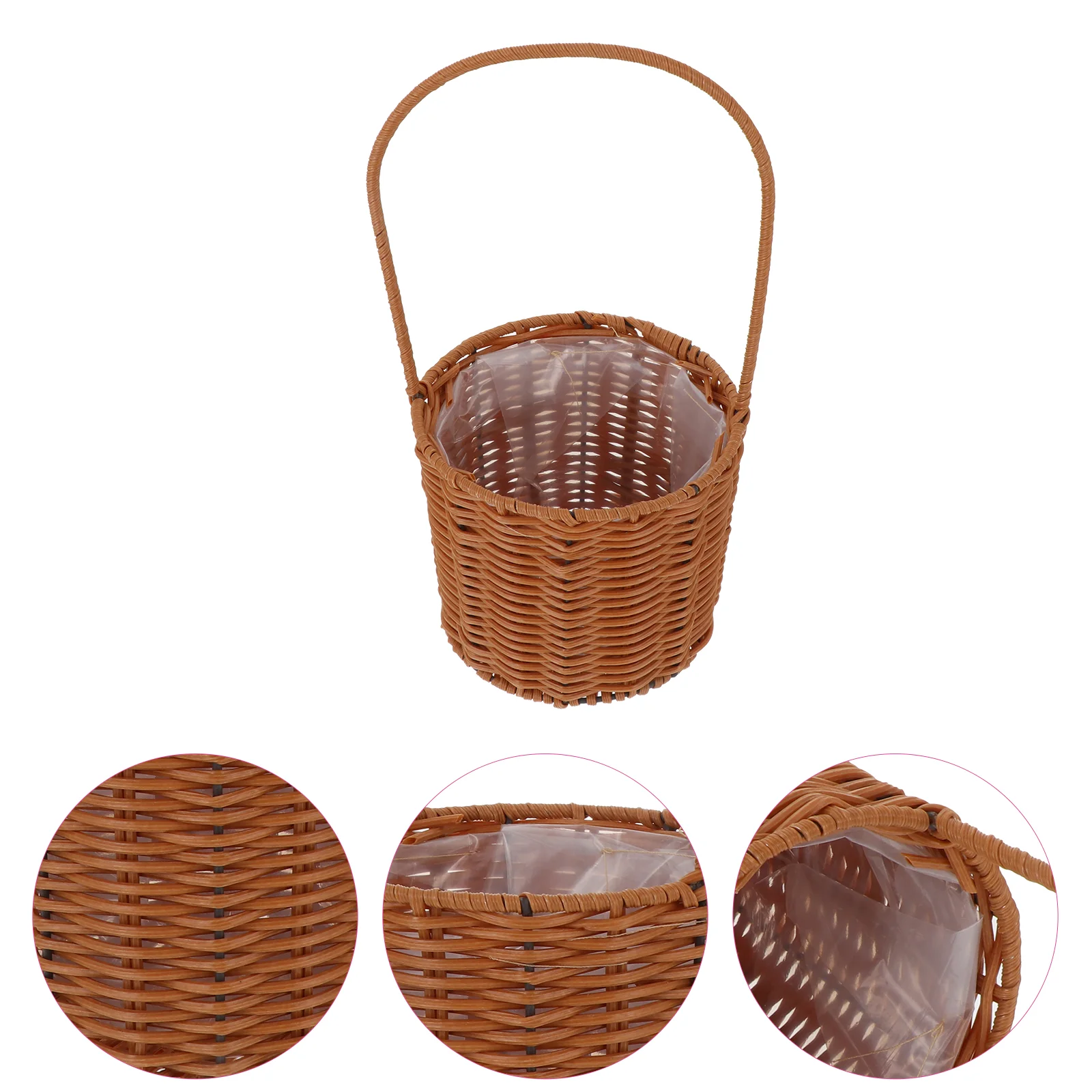 

Basket Flower Wicker Woven Rattan Willow Picnic Candy Storage Arrangement Wedding Small Hyacinth Countertop Servingseagrass