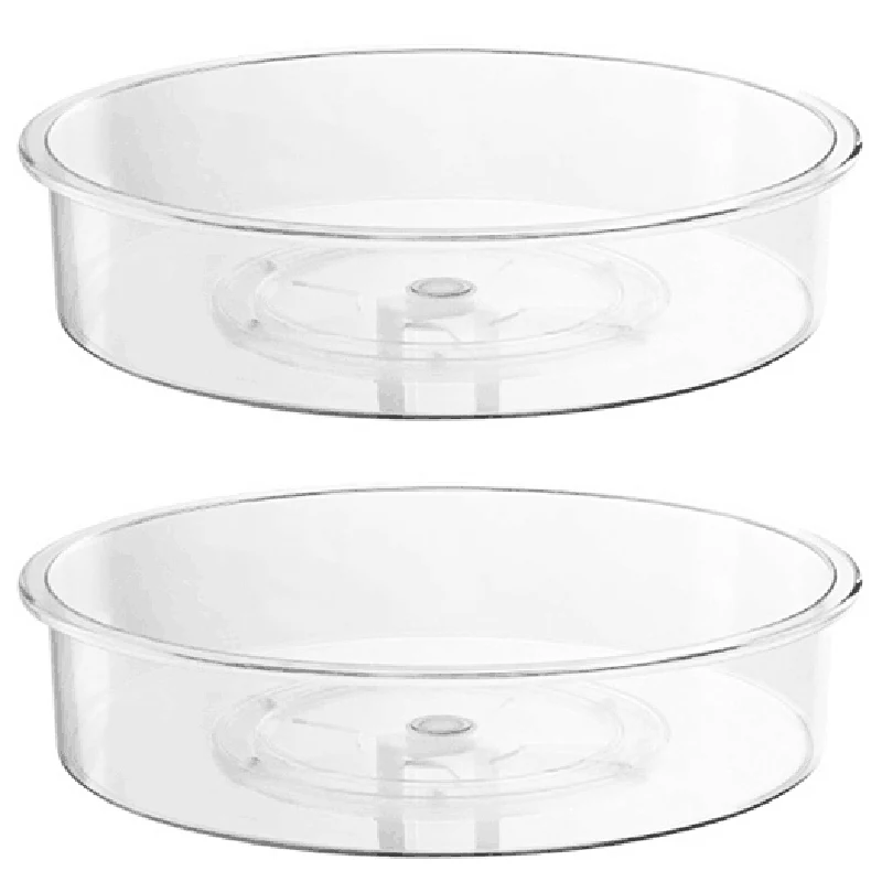 360° Rotation Lazy Susan Turntable Storage Box, Transparent Rotating Case, Food & Snack & Condiments Storage Organizer