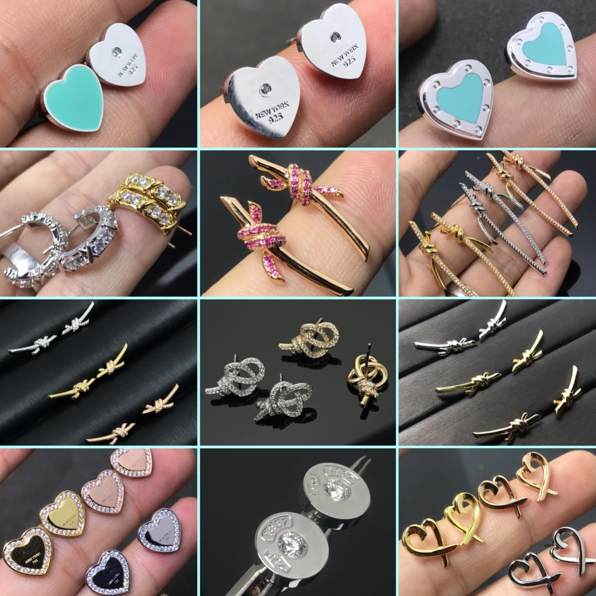 Серьги-гвоздики В Форме Сердца Из Стерлингового Серебра 925 Пробы. Классический