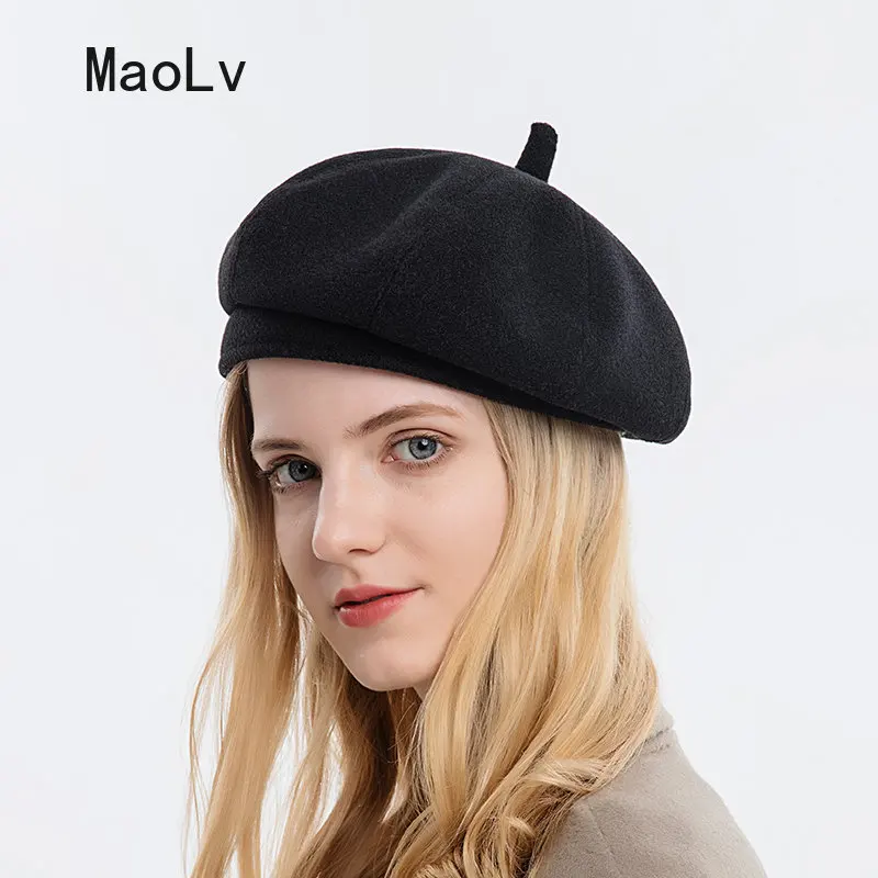 Berets Caps for Women Autumn Octagona Newsboy Solid Color Ladies Casual Wool Hat Winter Girls Painter Cap French Artist Warm Hat