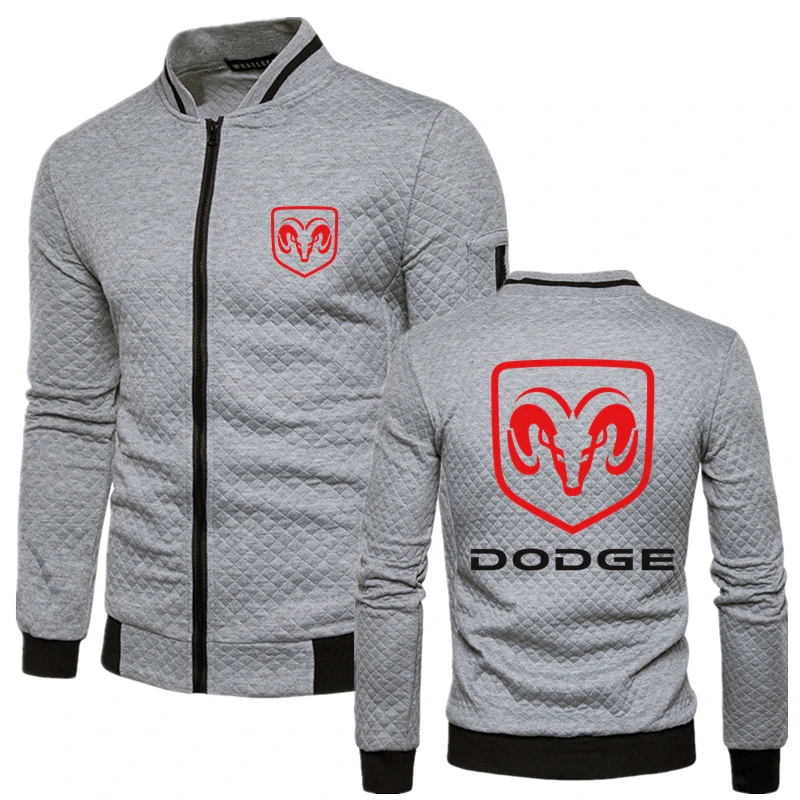 

Новая весенняя мягкая мужская куртка Dodge с принтом логотипа, удобная однотонная куртка, Мужская куртка на молнии с настраиваемым логотипом в студенческом стиле