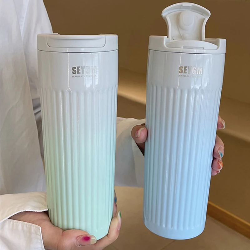 

Portable Fashion Stainless Steel 304 Coffee Mug Color Changing Design Car Thermos Mug Travel Cup For Gifts 500ml Water Bottle