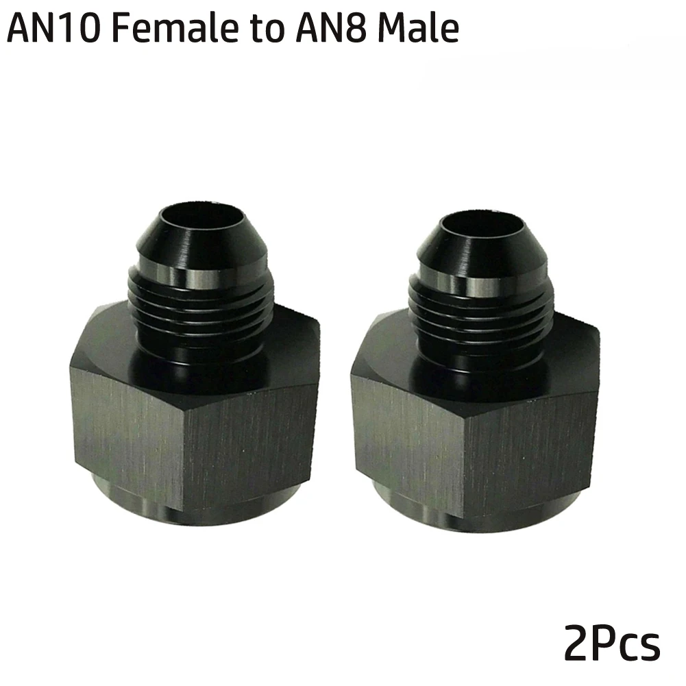 

1/2x Universal Durable Black AN10 Female To AN8 Male Flare Fitting Reducer Adapter 10AN To 8AN Black Anti-corrosion Trouble-free