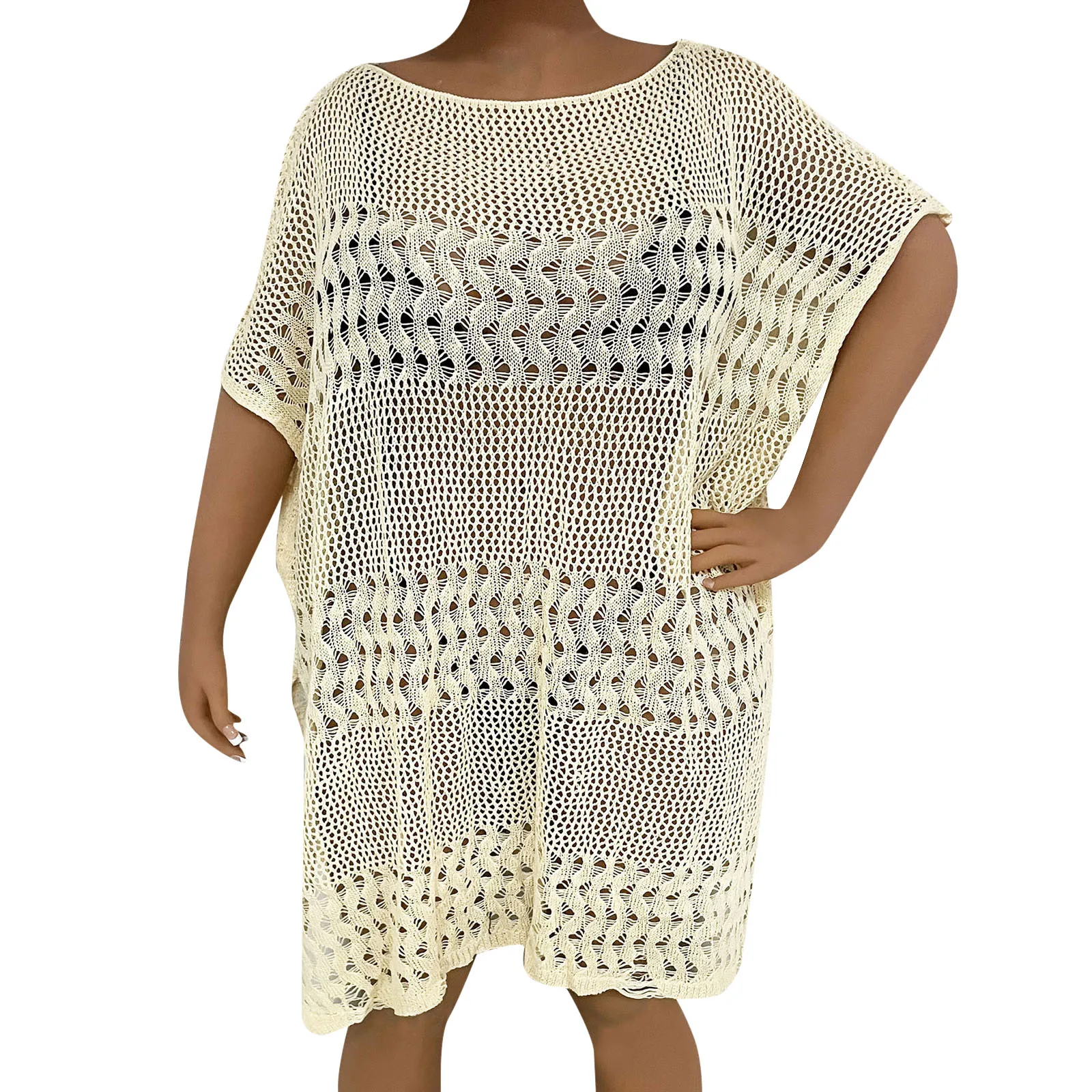 

Летняя женская модная накидка большого размера с вырезами, сексуальное женское платье