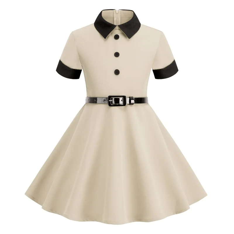 

Summer Fashion Children Girls Dress Short Sleeved +Waistband New in Dress Teen Girl Kids Carnival Party Evening Vestidos 4 8 10Y