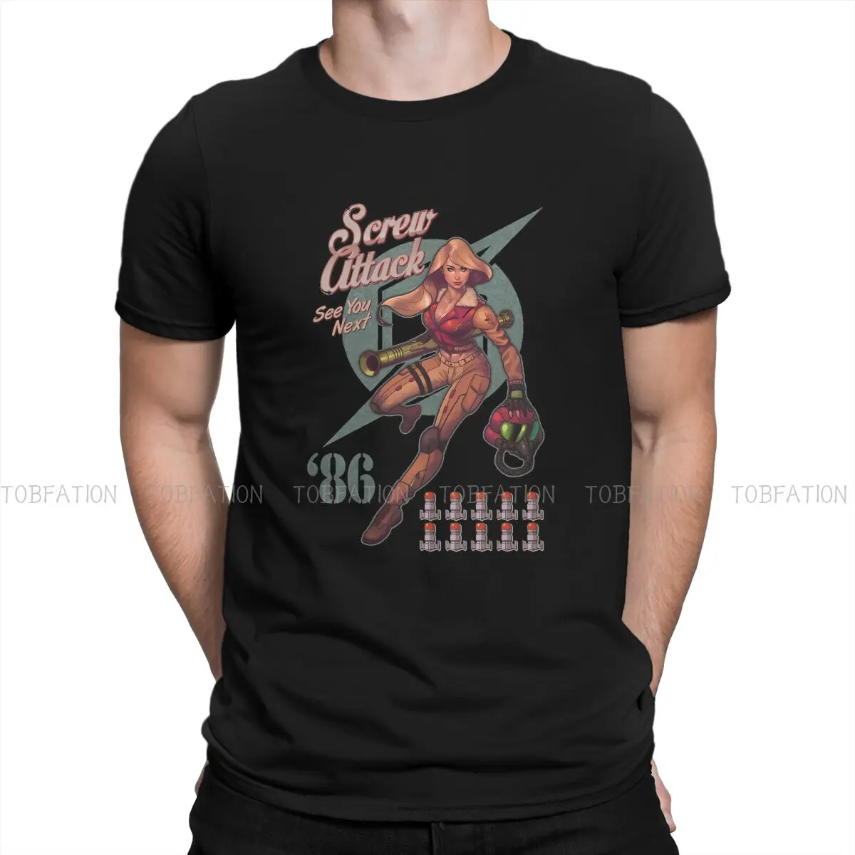 

Varia Bombshell Newest TShirts Metroid Samus Aran Game Men Harajuku Tops T Shirt O Neck