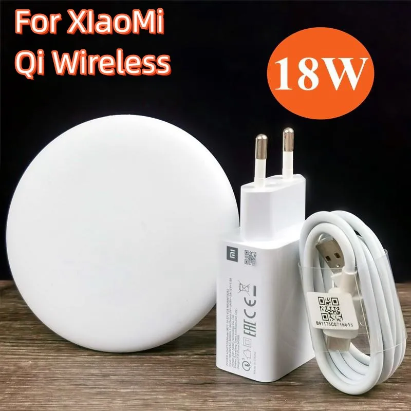 

18W Wireless Charger For XiaoMi Mi 9V 2A Qi Stand Charge Pad For Mi 13, 12, 11, 10, 9 Pro, Mix 4, 3, Max 3 USB Type C Cable