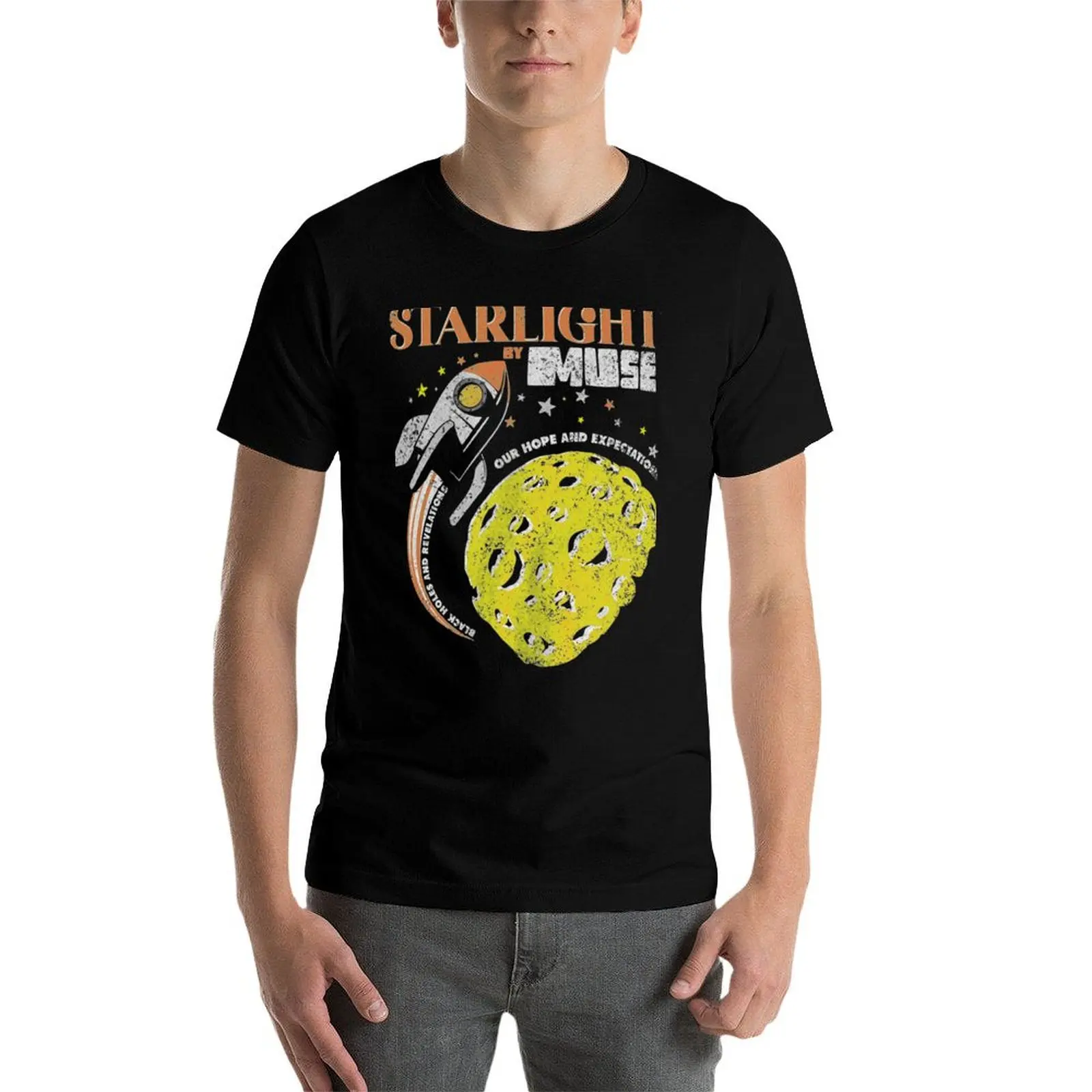 Фото Футболка STARLIGHT Muse Rock Music Band, хлопковая футболка, 100% хлопок, мужские футболки, повседневная футболка, мужская роскошная футболка №4