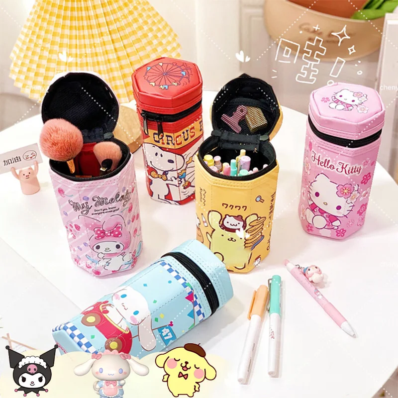 

Kawaii My Melody Kuromi Cinnamoroll из искусственной кожи Шестигранная металлическая многофункциональная Шестигранная трубка для хранения канцелярских п...