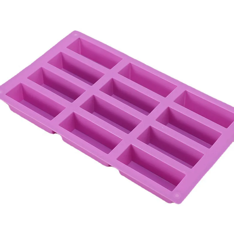 

12Cavity Large Rectangle Silicone Mold Cereal Energy Bar Maker Chocolate Truffles Brownie Cornbread Cheesecake Soap Butter Mould