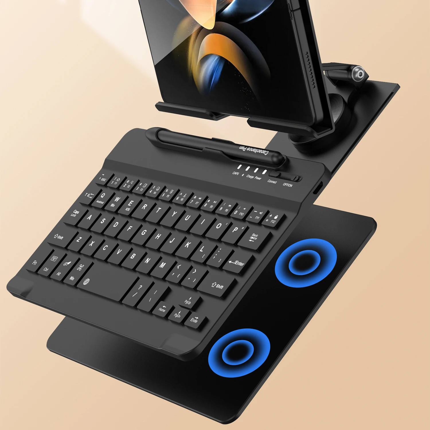 Mobile Office Equipment Phone Stand for Samsung Galaxy Z Fold 4 3 2 Adjustment Stand Pen Slot with Keyboard Touch Pen Mouse