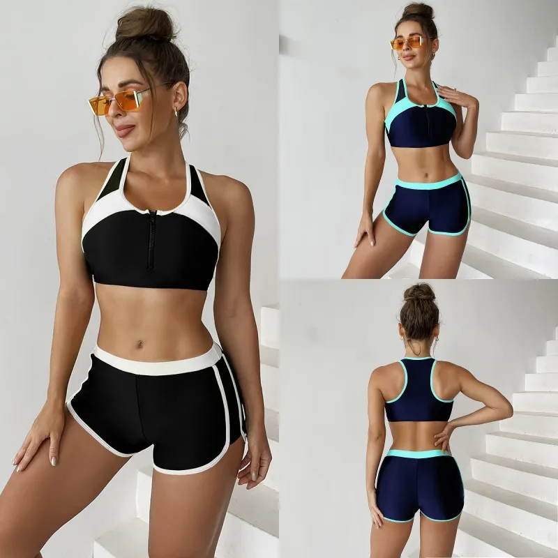 

2023 женский раздельный купальник, спортивный Быстросохнущий купальный костюм