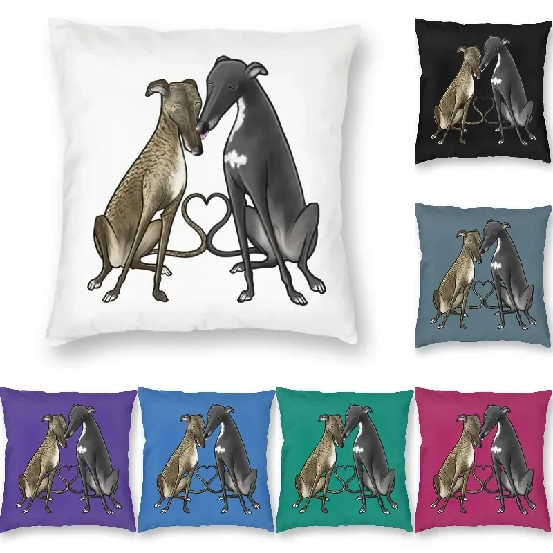 

Наволочка для подушки Greyhound Whippet с изображением собаки, двусторонняя наволочка для пола с рисунком собаки, для влюбленных, искусственная наволочка для дивана, крутая наволочка