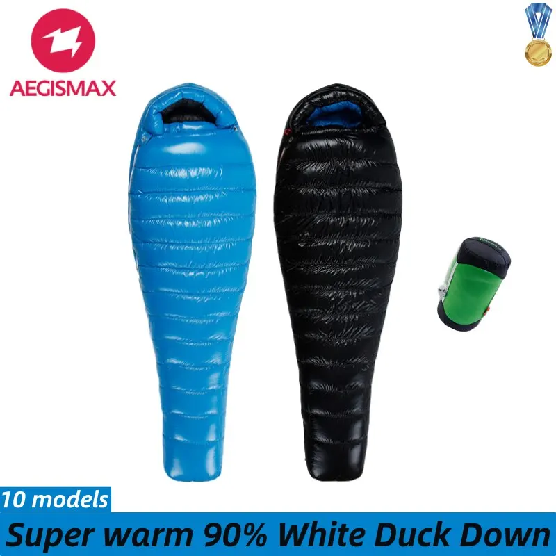 

AEGISMAX D Series White Duck Down Sleeping Bag Ultralight Mummy Winter Camping Sleeping Bag Can Be Spliced Outdoor Hiking Travel