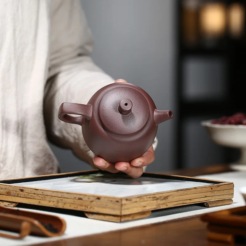 Высокое качество Исин ручной работы глиняный чайник чайный сервиз фиолетовый