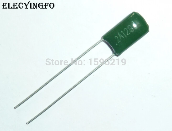

100pcs Mylar Film Capacitor 100V 2A123J 0.012uF 12nF 2A123 5% Polyester Film capacitor
