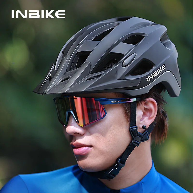 

INBIKE Bicycle Cycling Helmet with Goggles Ultralight Tail Light Waterproof MTB Bike Helmet Road Racing Outdoor Sports MX-16