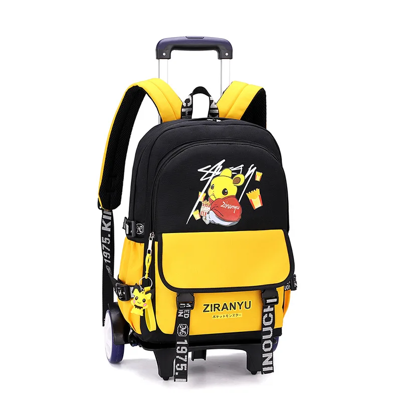 children Trolley School Backpack For Girls boys Wheels Travel Bag Schoolbag kids trolley School Bags Detachable Mochila Escolar
