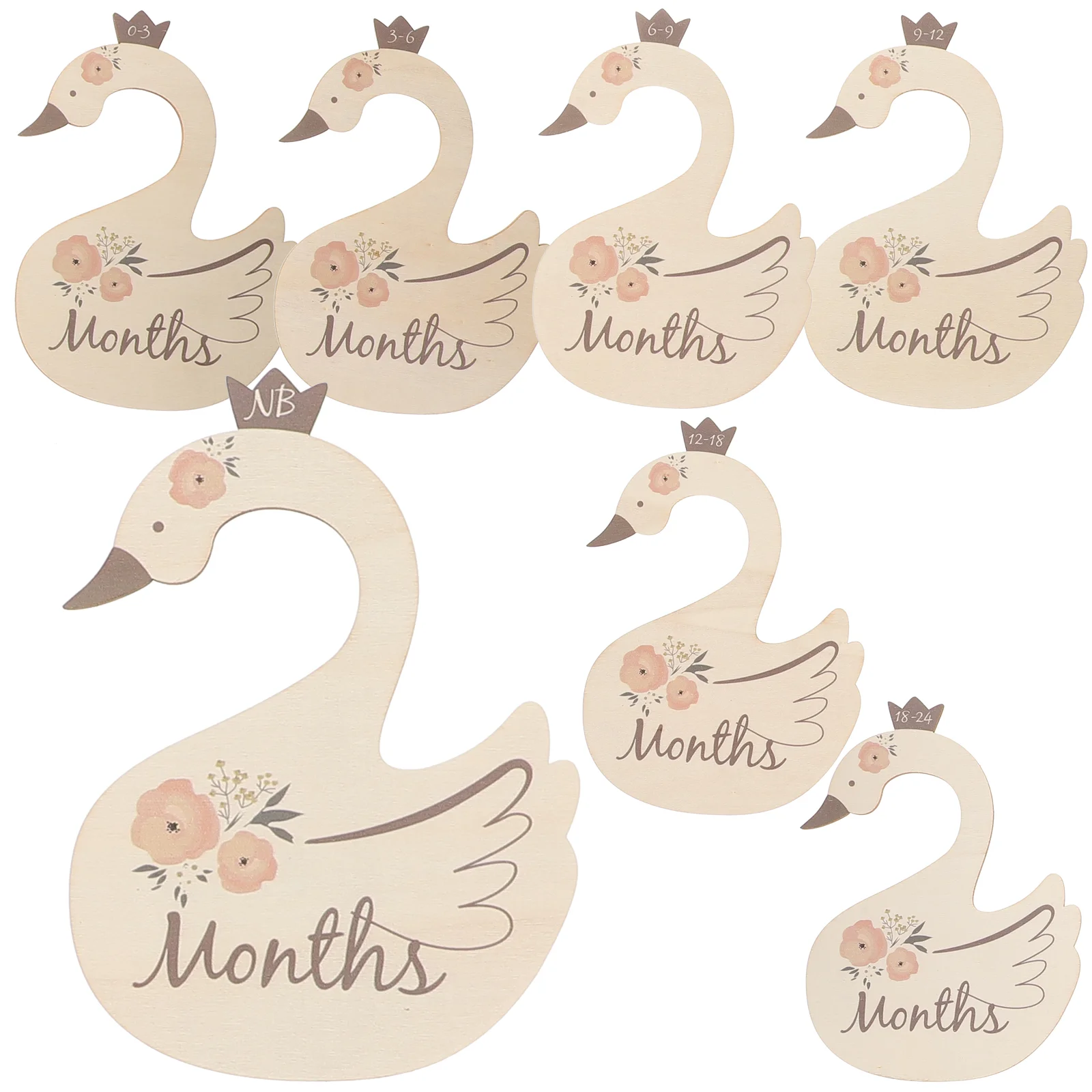 

7 Pcs Swan Divider Listing Closet Dividers Hanging Clothes Wood Coat Hangers Wardrobe Baby Wooden Girl Size