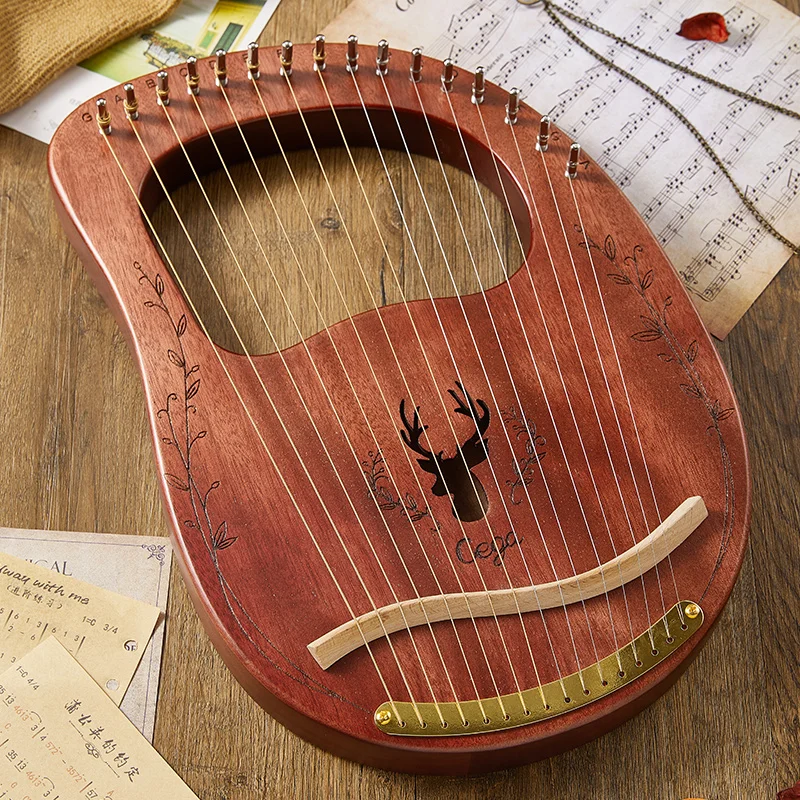Chinese Wooden Harp Lyre Professional Traditional Portable Harp Miniature Music Tool 21 String Intrumentos Mucicales Music Gifts