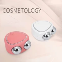 portable facial micro current beauty instrument for lifting thinning and reducing edema with double roller massager