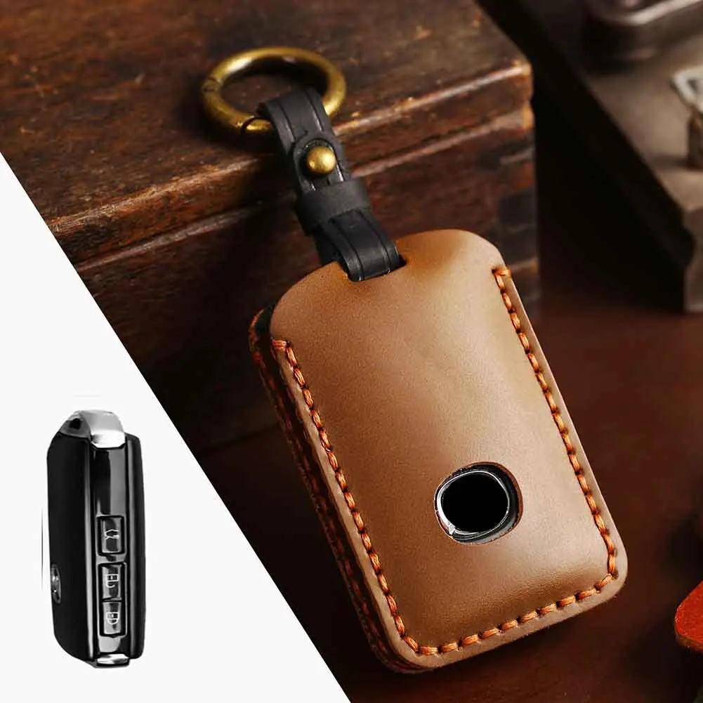 

Durable Key Cover Case Protect Case Excellent Touch Feeling PU Leather