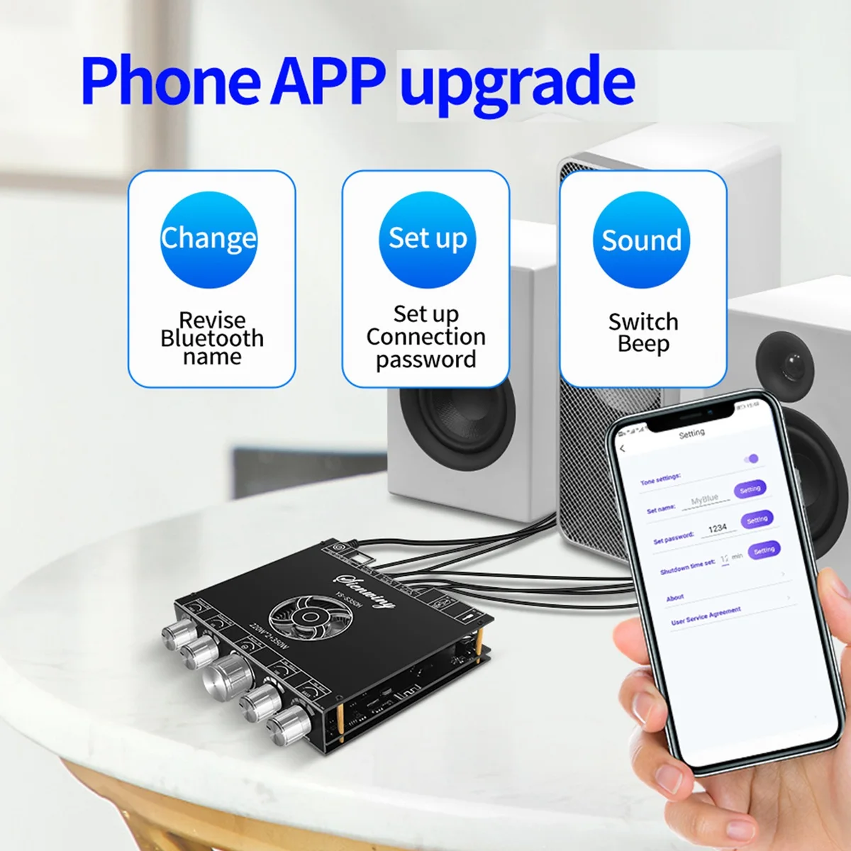 -S350H 2 1 канальная Плата усилителя Bluetooth TPA3255 220Wx2 + 350WHigh-Power сабвуфер Super 7498E звука