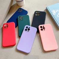shockproof phone case for iphone 13 12 11 pro max xr x xs 7 8 plus se 2020 solid color full coverage soft silicone back cover
