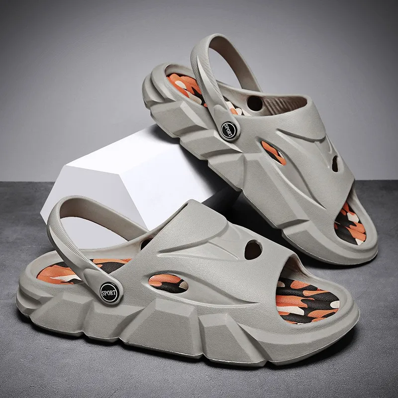 Сандалии мужские летние на очень толстой подошве мягкие повседневные сланцы Эва