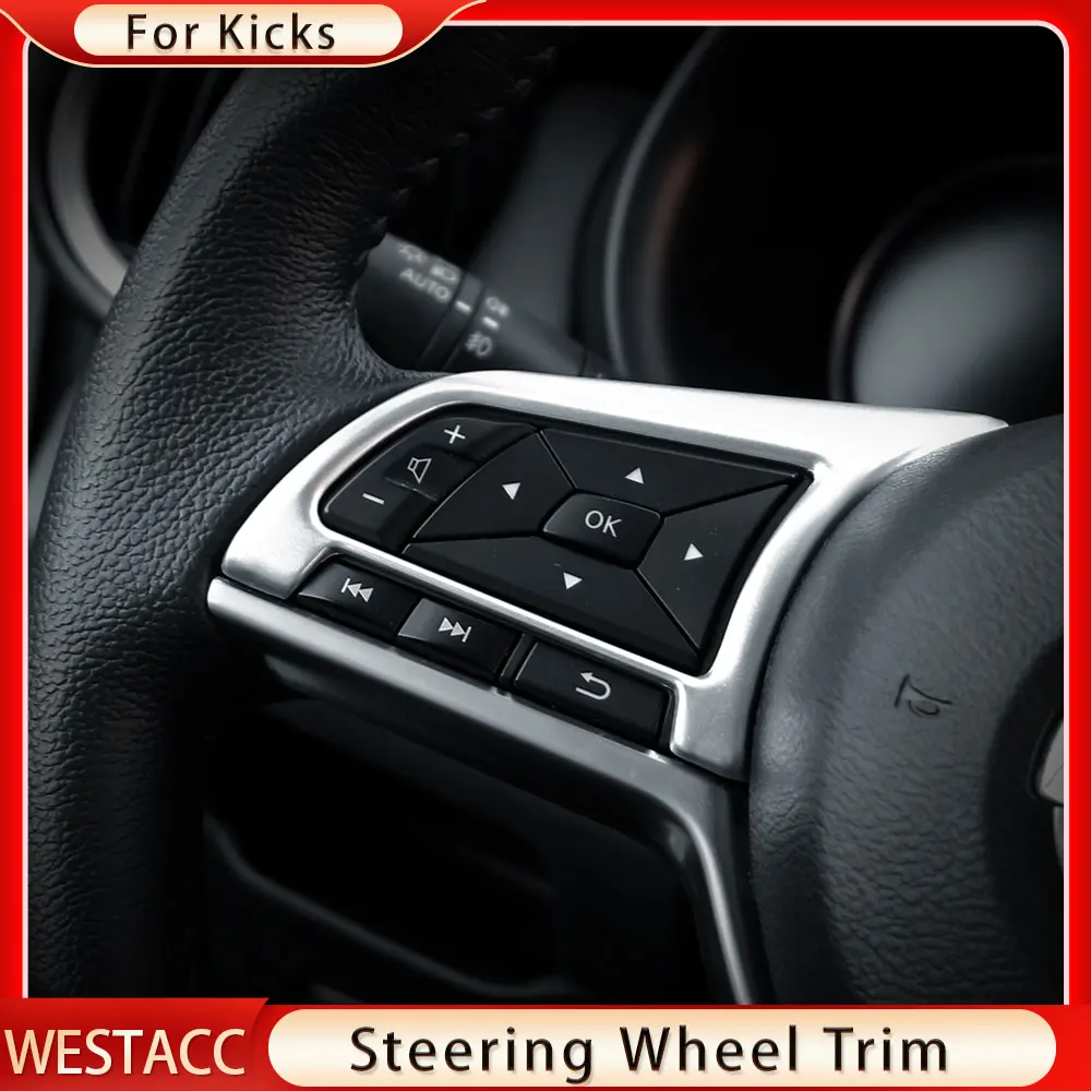 

2Pcs Car Steering Wheel Trim Sticker Cover for Nissan Xtrail T32 Rogue Note Qashqai J11 Versa Juke Micra Kicks Leaf Sentra