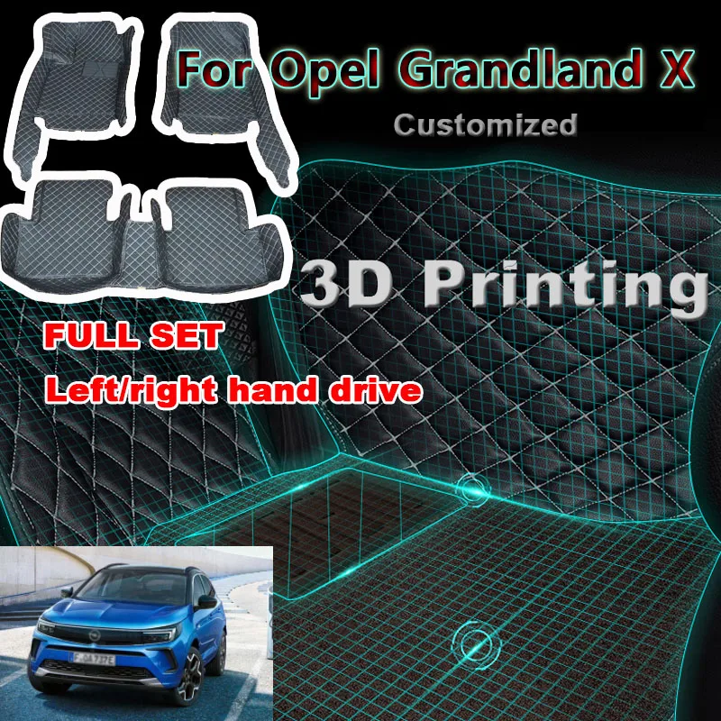 

Напольный коврик для Opel Grandland X 2017 ~ 2022, коврик, противогрязный коврик, коврики для автомобиля, полный набор, автомобильные коврики, автомобил...