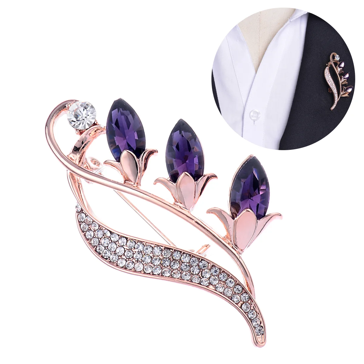 

Женская Брошь в виде листика