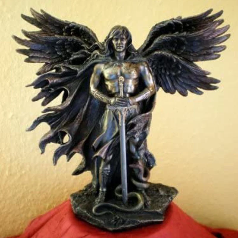 

New Archangel Metatron Angel Transformation Sculpture Resin Crafts Garden Statue Creative Theme Belief Small Decoration