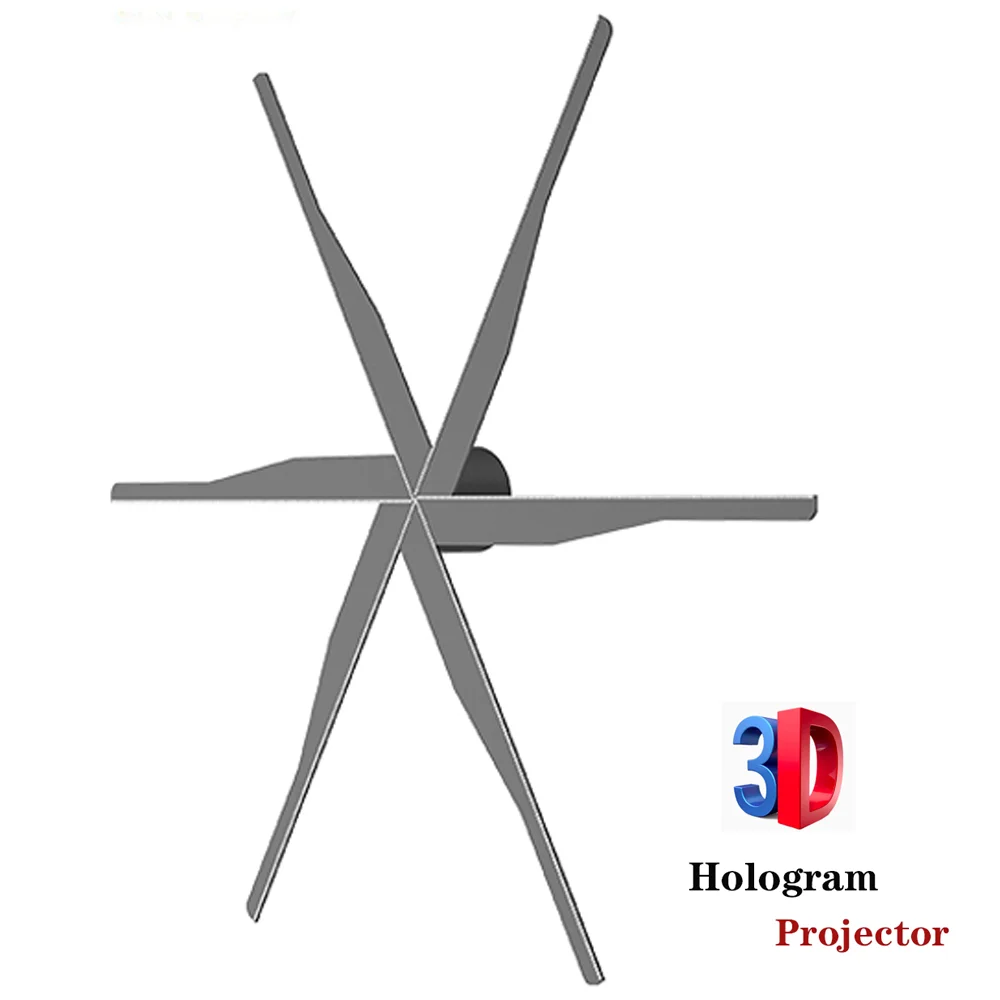 

85/115cm 3D LED Projector WiFi Function 3D Hologram Display 6 Blades Hologram Fan Display Wall Billboard