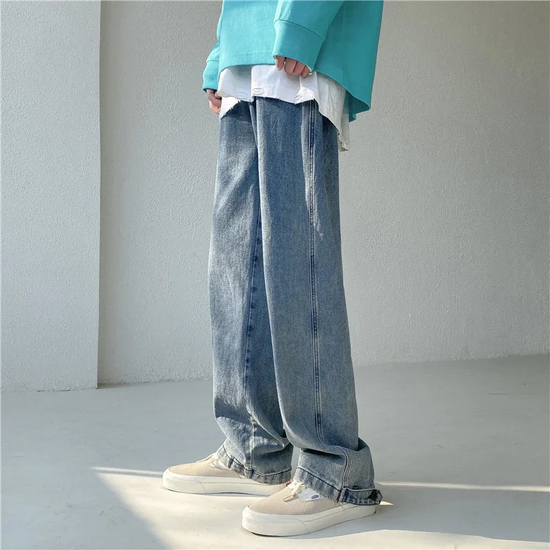 Jeans for Men and Women Vintage Jeans Embroidered Jeans for  Baggy Jeans Pocket Jeans Button Split Denim Pants Blue Jeans Casual