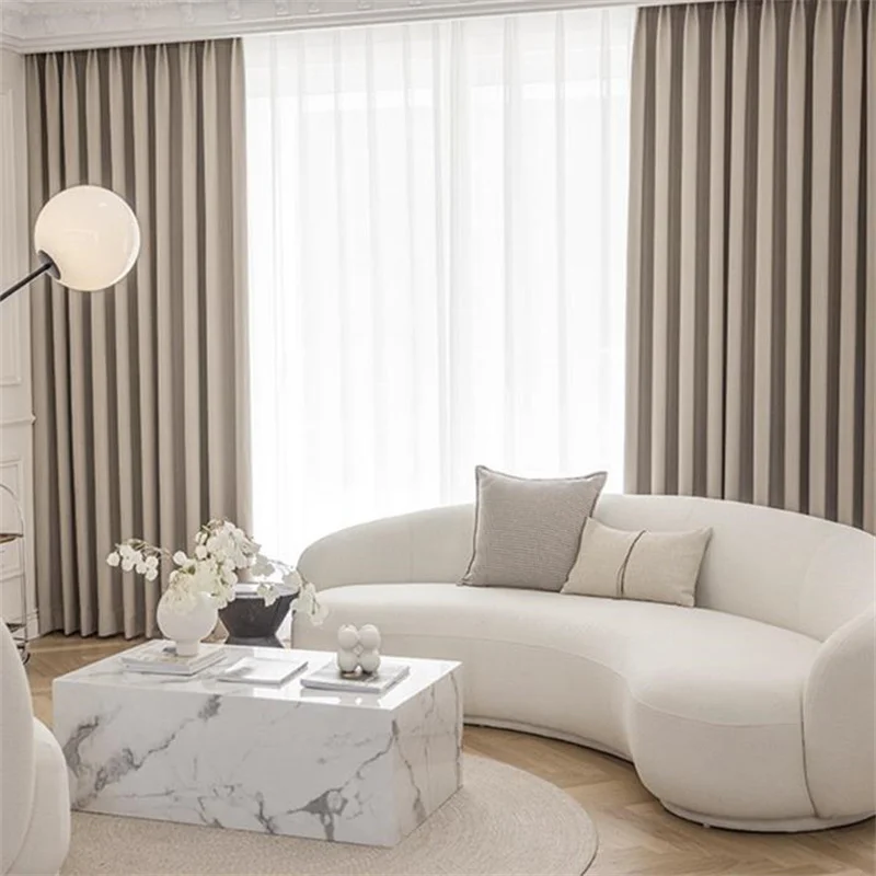 

New Arrival Modern Household Japanese Style Curtain Fashion Trends Living Room Bedroom Full Shading Solid Color Thicken Curtain