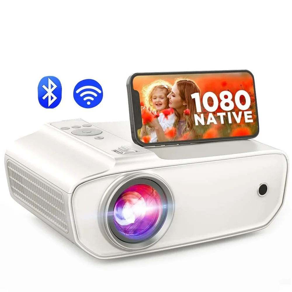 

Top P69 Projector Full HD 1080P Video 8500 Lumens Miracast Video Home Theater For Phone Compatible with HDMI WiFi Bluetooth