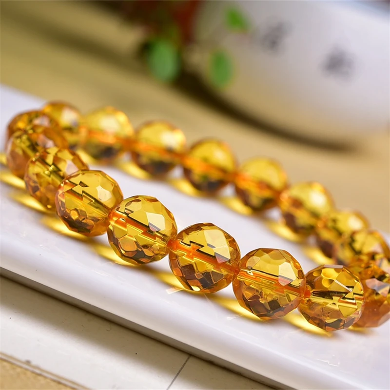 Naturaln цитрин граненый браслет для женщин рейки фэншуй исцеляющая энергия