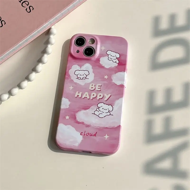 

Ins Duo Dog for iPhone14 phone case Apple 13 Film Soft Case 12pro max All-inclusive 11 fall proof