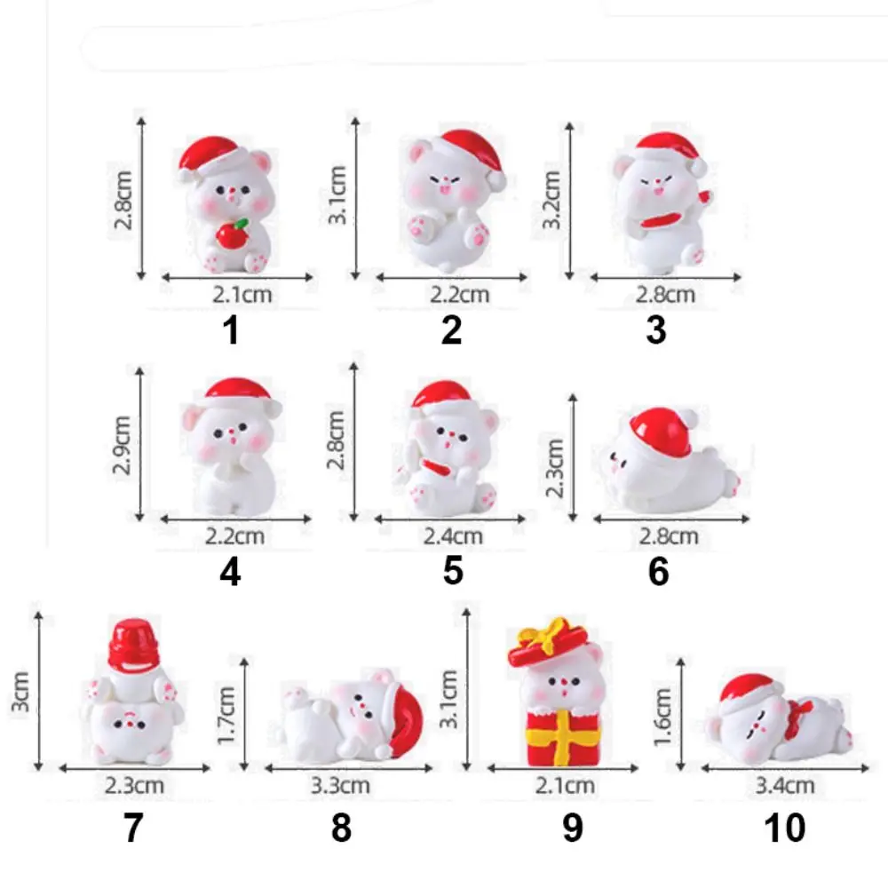 Мини-Рождественские фигурки медведя из смолы микропейзаж миниатюрный снеговик