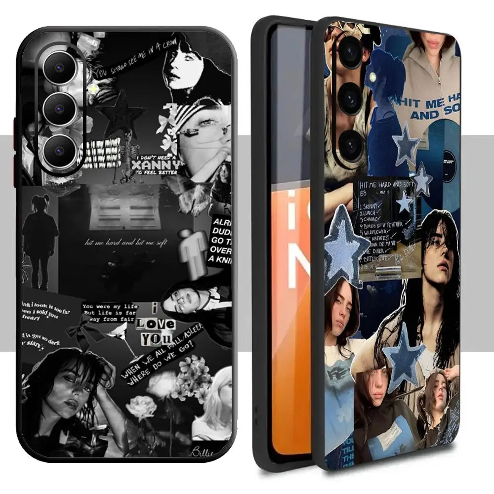 Фото Чехол для телефона B-bi-llie hit me cool girl design ins для Samsung Galaxy S26 S25 S24 S23 S22 S21 Plus Ultra Note20, мягкий, черный №3