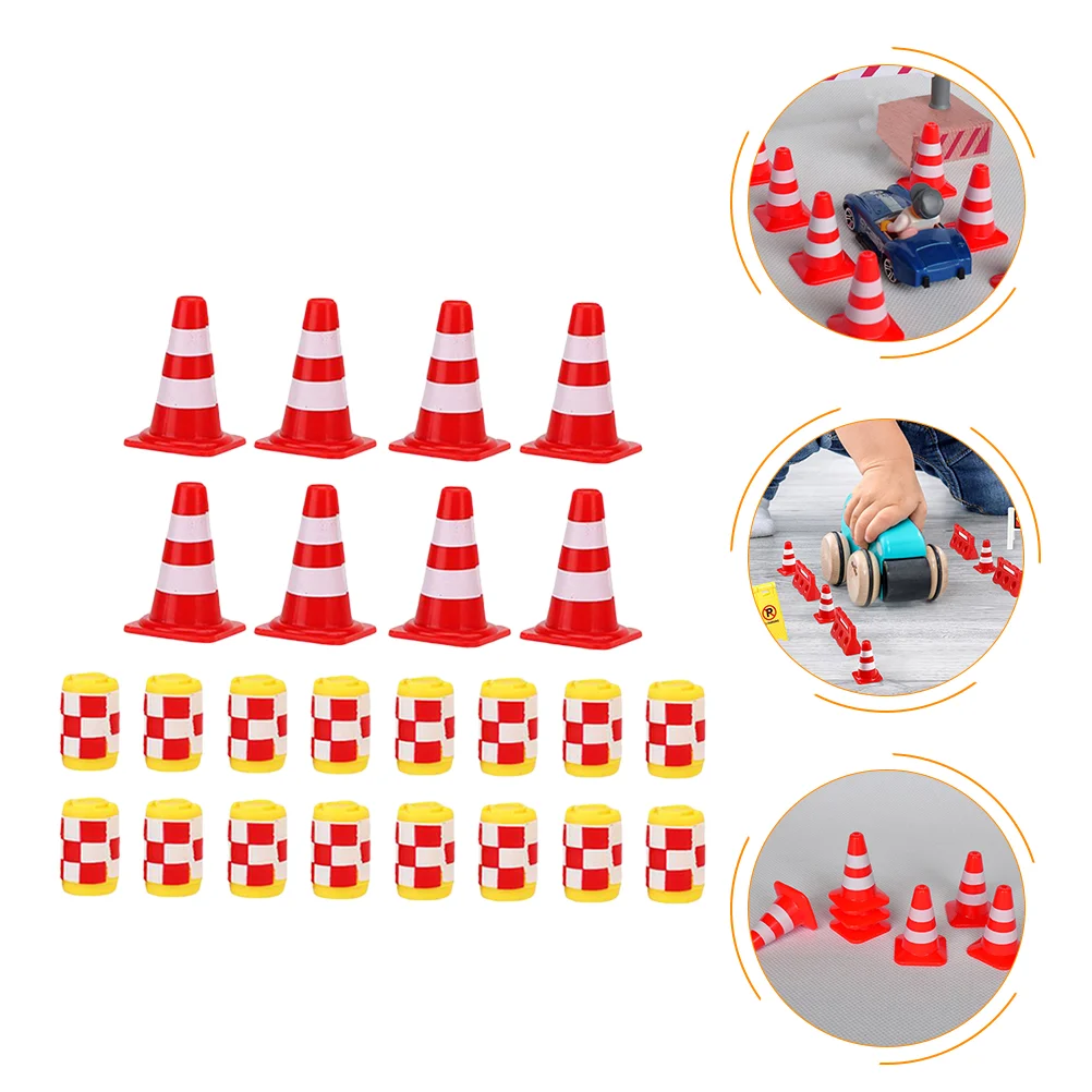 

24pcs Traffic Toys Cognitive Educational Mini Roadblock Traffic Roadblock Traffic Fences Toys Road Cones