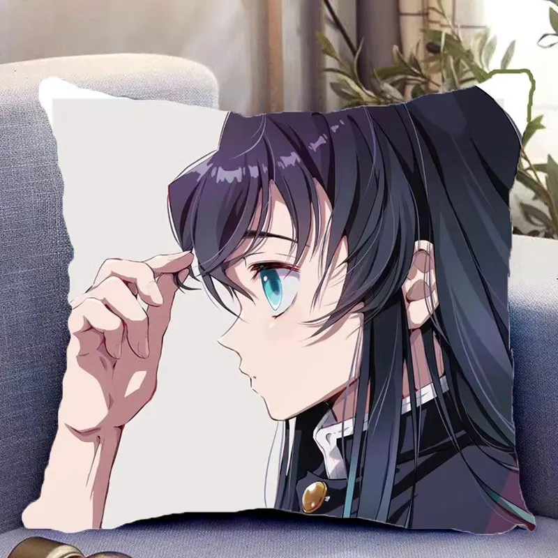 

Tokitou Muichirou Cartoon Pillowcase Anime Demon Slayer Cushion Cover 45x45cm Home Decor for Anime Fans autumn decoration B0091