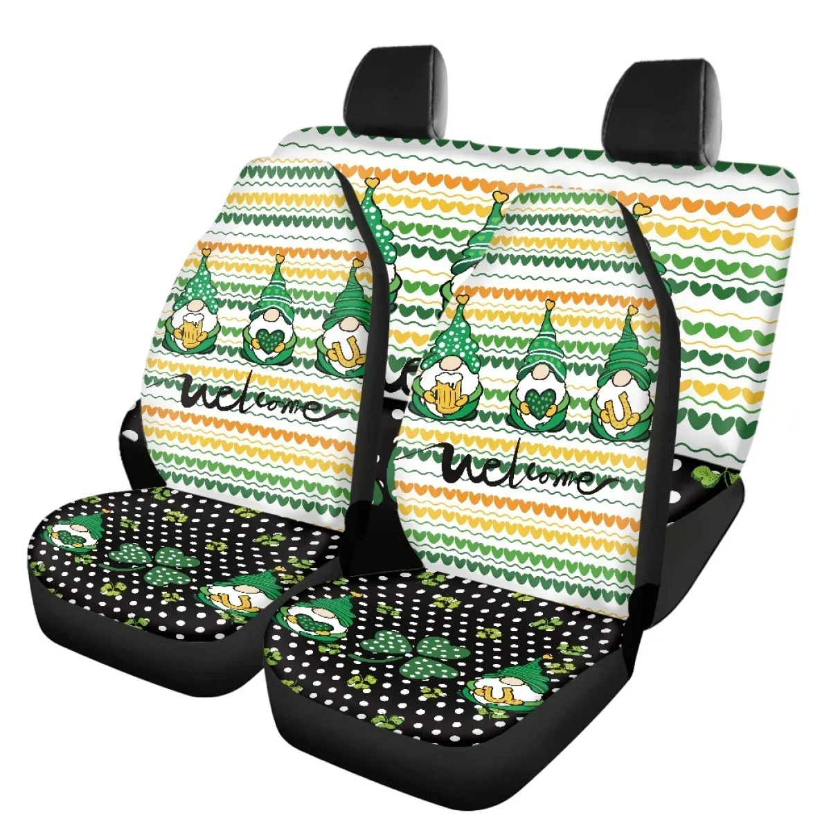 Новый чехол на переднее и заднее сиденье с изображением гнома День Святого