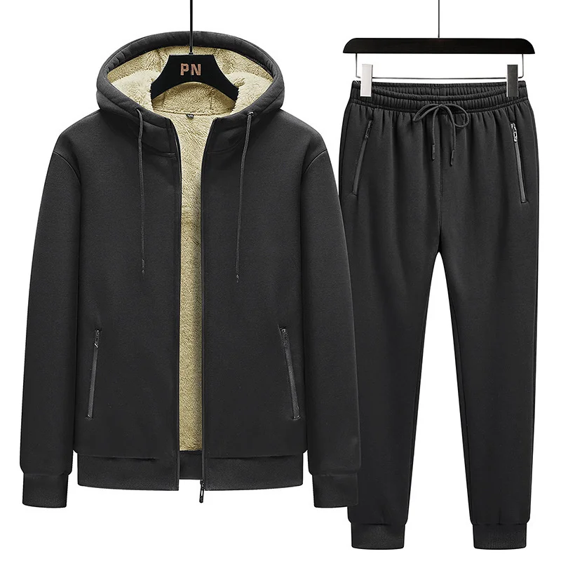 

Luxury Winter Keep Warm Two Piece Men Brand Casual Sets For Men High Quality