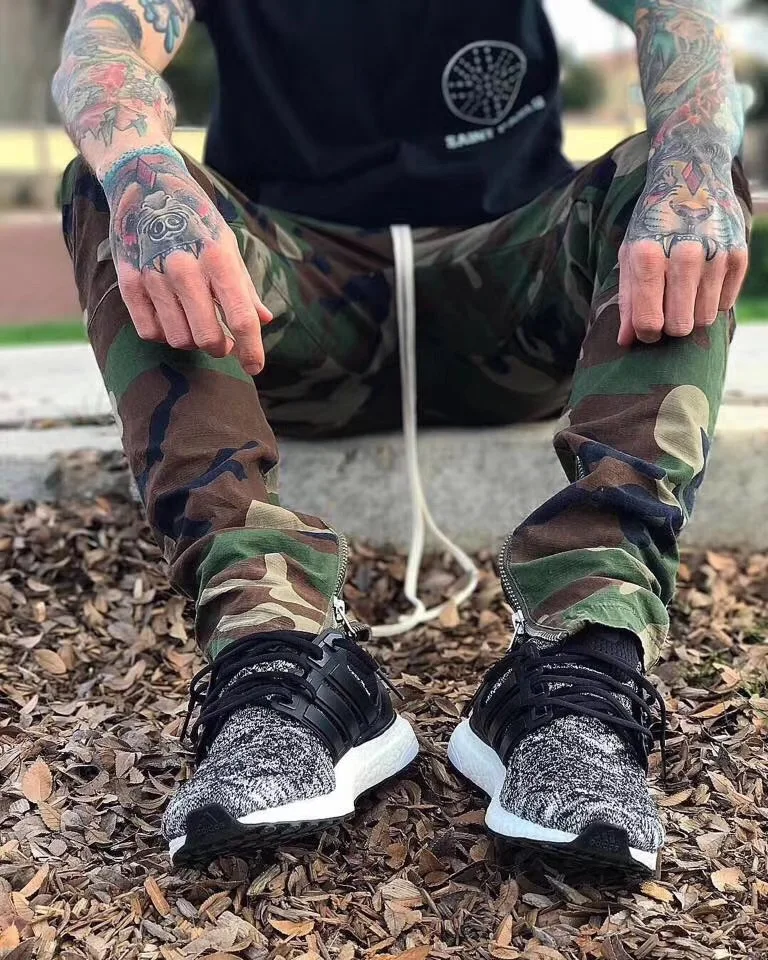 

2021 Spring Summer New Essentials Side Zipper Joggers Men Women Hiphop Camouflage Men Sweatpants Pencil Skinny Trousers