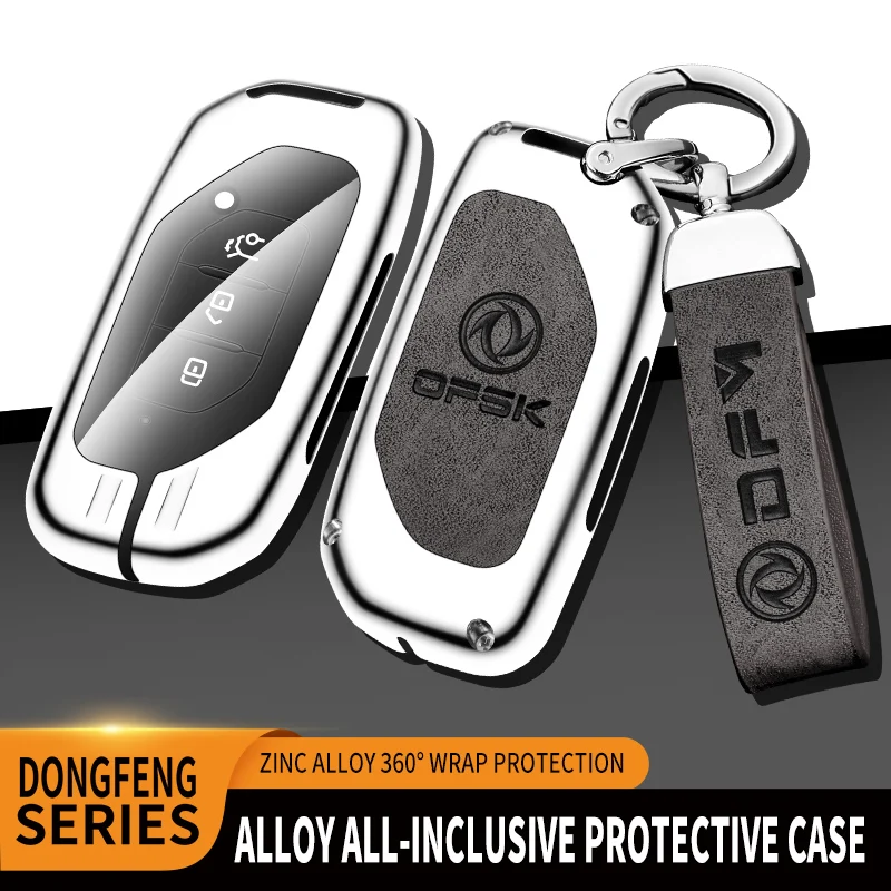 

Zinc Alloy Car Remote Key Fob Case Cover Protector Shell Bag For Dongfeng Fengxing Forthing T5 EVO Keyless Keychain Accessories