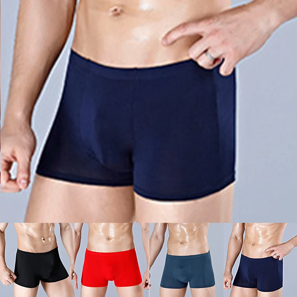 

Men's Modal Elastic Underwear Boxer Briefs Comfortable Shorts Seamless Breathable Pouch Underpants Trunks Intimates